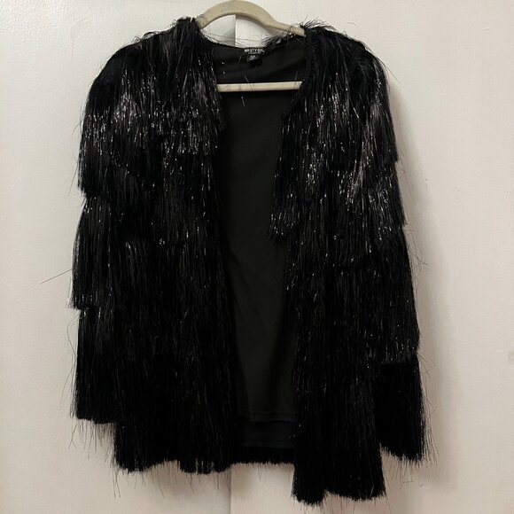 Nasty Gal Black Tinsel Jacket - Picture 2 of 4